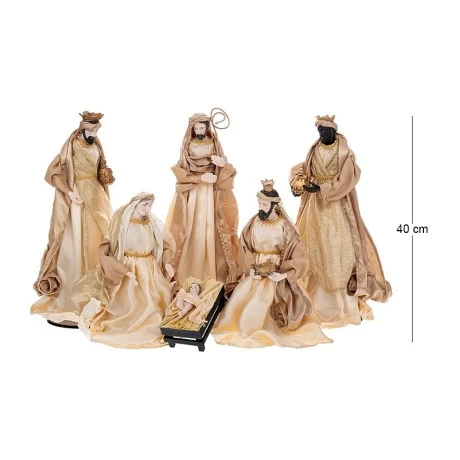 XMAS SET 6 RESIN NATIVITY FIGURINES IN GOLD COLOR 40CM