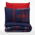 Abel Duvet cover set 4 pcs Double 200x220  dark blue - red color