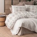 Asilo Duvet cover set 4 pcs Double 200x220 brown - white color