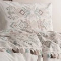 Asilo Duvet cover set 4 pcs Double 200x220 brown - white color