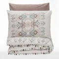 Asilo Duvet cover set 4 pcs Double 200x220 brown - white color