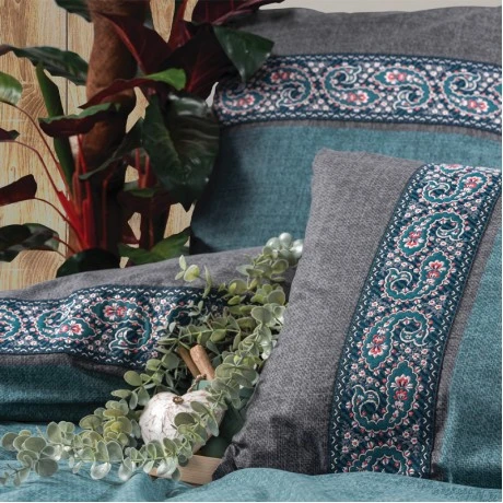 Ema Duvet cover set 3 pcs Single 160x220  petrol blue color