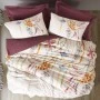 Flos Duvet cover set 4 pcs Double 200x220  claret red color