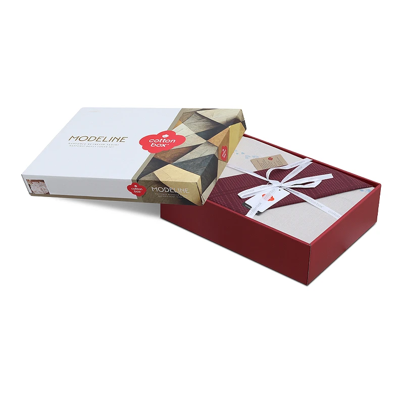 Flos Duvet cover set 4 pcs Double 200x220  claret red color