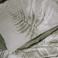 Σετ παπλωματοθήκη Frond Cotton Box 4 τμχ Διπλή (200x220) χρώμα χακί