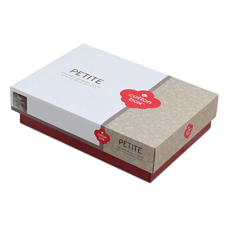 Σετ παπλωματοθήκη Mote Cotton Box 4 τμχ Διπλή (200x220) χρώμα κόκκινο - γκρι