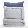 Σετ παπλωματοθήκη Nitsa Cotton Box 3 τμχ Μονή (160x220) χρώμα σκούρο μπλε - γκρι