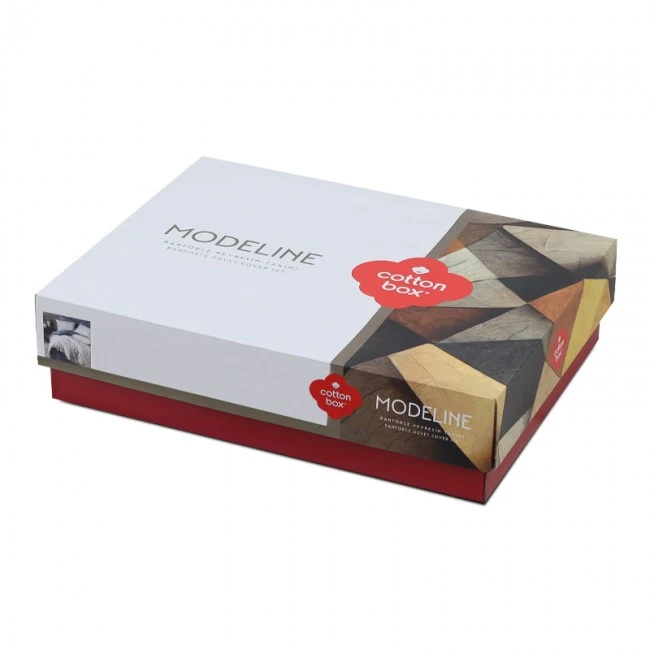 Σετ παπλωματοθήκη Nitsa Cotton Box 3 τμχ Μονή (160x220) χρώμα σκούρο μπλε - γκρι