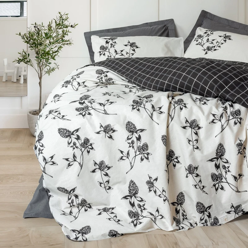 Ohia Duvet cover set 4 pcs Double 200x220  anthracite color