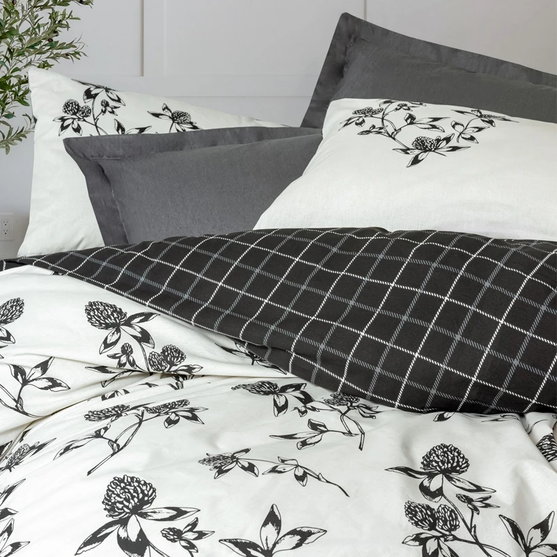 Ohia Duvet cover set 4 pcs Double 200x220  anthracite color