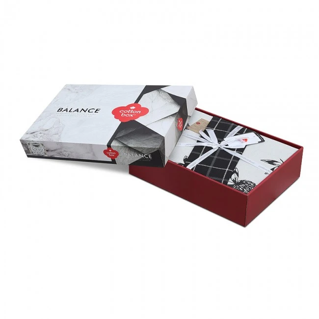 Σετ παπλωματοθήκη Ohia Cotton Box 4 τμχ Διπλή (200x220) χρώμα ανθρακί