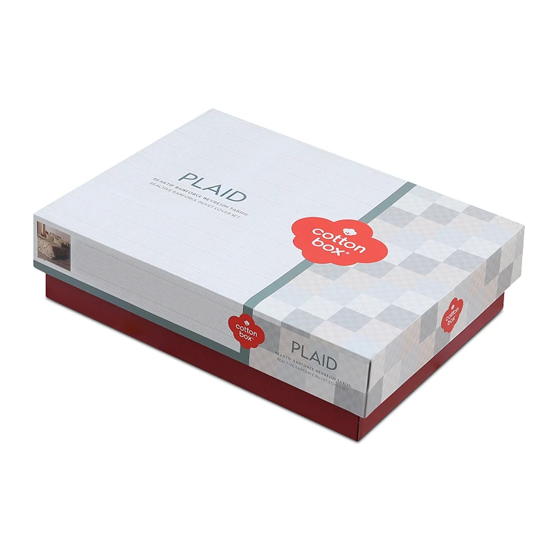 Σετ παπλωματοθήκη Plaid Cotton Box 3 τμχ Μονή (160x220) χρώμα mink