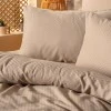 Σετ παπλωματοθήκη Plaid Cotton Box 4 τμχ Διπλή (200x220) χρώμα mink