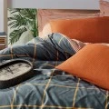 Stark Duvet cover set 4 pcs Double 200x220 cinnamon - blue color