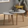 Roma Megapap melamine set of two coffee tables in white color 60x60x46cm.