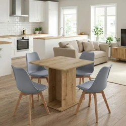 Σετ τραπεζαρία 5τμχ Allos - Viva Megapap χρώμα sapphire oak - γκρι 75x75x77εκ. Σετ τραπεζαρία 5τμχ Allos - Viva Megapap χρώμα sapphire oak - γκρι 75x75x77εκ.