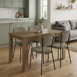 Σετ τραπεζαρία 5τμχ Darlen - Kevin Megapap χρώμα καρυδί - λαδί 125x72x74εκ.