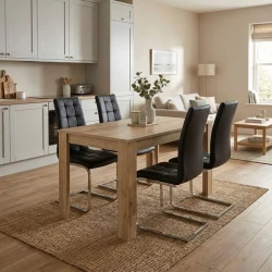 Σετ τραπεζαρία 5τμχ Darlen - Vela Megapap χρώμα sapphire oak - μαύρο 125x72x74εκ. Σετ τραπεζαρία 5τμχ Darlen - Vela Megapap χρώμα sapphire oak - μαύρο 125x72x74εκ.