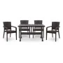 Garden dining set Callan Megapap 5pcs polypropylene table 120x70 - armchair recycled in brown color