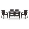 Garden dining set Callan Megapap 5pcs polypropylene table 140x70 - armchair recycled in brown color
