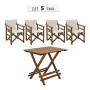 Garden dining set Queen Megapap wooden table 80x60cm. - walnut director's chair - off-white cloth