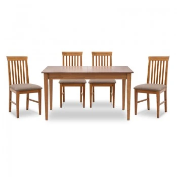 Σετ τραπεζαρίας Adare-Francis Megapap 5 τμχ μασίφ ξύλο-MDF με επεκτεινόμενο τραπέζι 140/180x78x77εκ.