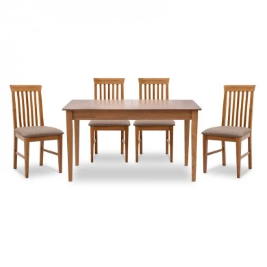 Dining set Adare-Francis Megapap 5 pcs solid wood - MDF extendable table 140/180x78x77cm.