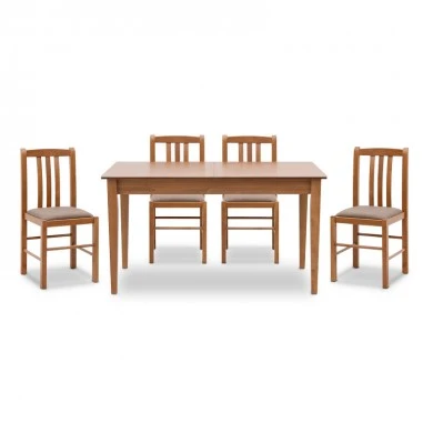 Dining set Adare Megapap 5 pcs solid wood - MDF extendable table 140/180x78x77cm.