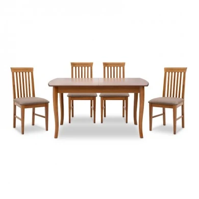 Dining set Belfast Megapap 5 pcs solid wood - MDF extendable table 150/200x89x78cm.