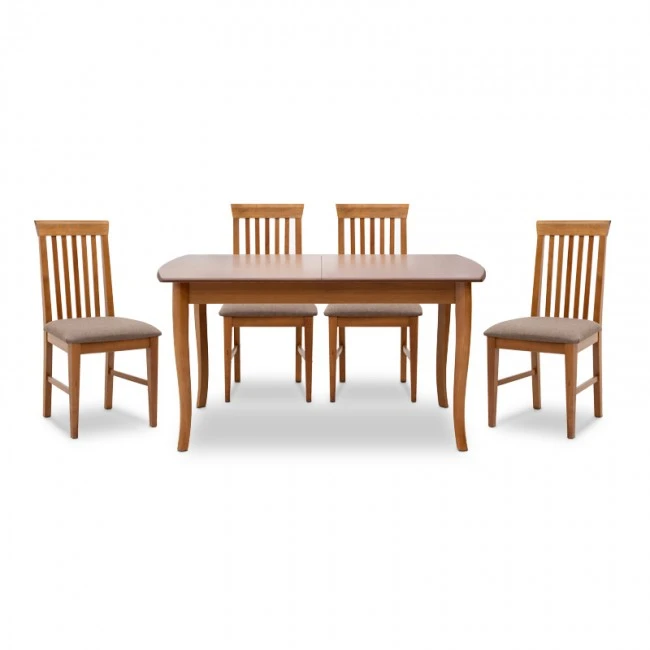 Dining set Belfast Megapap 5 pcs solid wood - MDF extendable table 150/200x89x78cm.