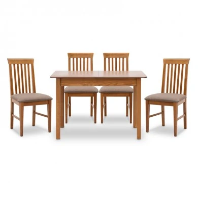 Dining set Bergen-Francis Megapap 5 pcs solid wood - MDF extendable table 120/150x68x77cm.