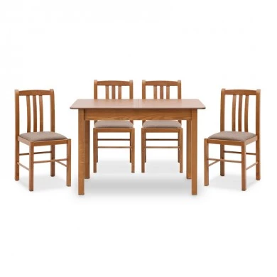 Dining set Bergen Megapap 5 pcs solid wood - MDF extendable table 120/150x68x77cm.