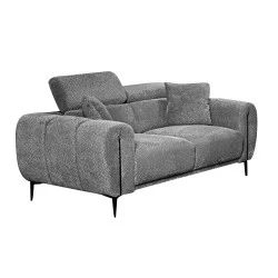 SEVILLE 2-Seater Sofa Teddy Dark Grey Fabric SEVILLE 2-Seater Sofa Teddy Dark Grey Fabric