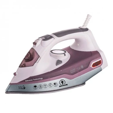 Human HU-507 steam iron in white - purple color
