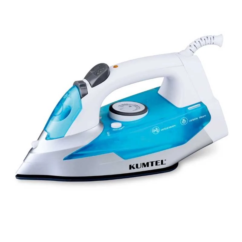 KUMTEL HMU-01BLUE steam iron with teflon plate in white - blue color