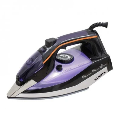 KUMTEL HMU-02PURPLE steam iron with ceramic plate in grey - black - purple color