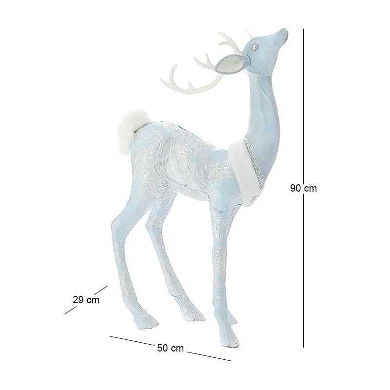 ICE BLUE DEER 50X37X95CM