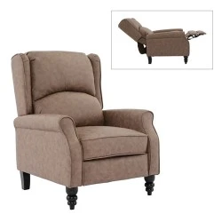 SIMPLE Relax Armchair Antique Brown Fabric