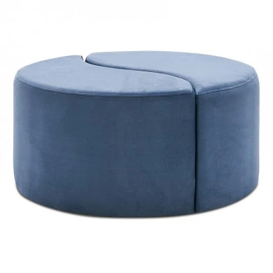 Alis Megapap velvet stool in blue color 80x80x40cm.