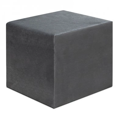 April Megapap velvet fabric stool in grey color 40x40x40cm.