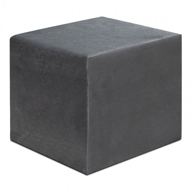 April Megapap velvet fabric stool in grey color 40x40x40cm.