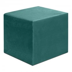 April Megapap velvet fabric stool in dark green color 40x40x40cm.