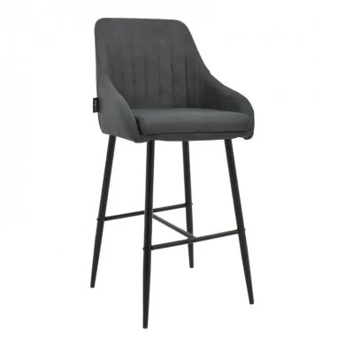 Bar Stool Patrin dark grey color pu-metal leg in black color