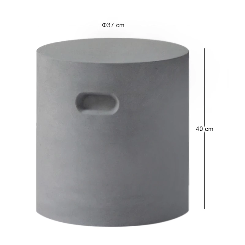 Concrete Cylinder Σκαμπώ D.37Cm Cement Grey