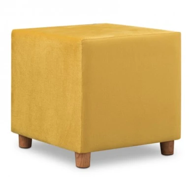 Daisy Megapap fabric stool in yellow color 40x40x40cm.