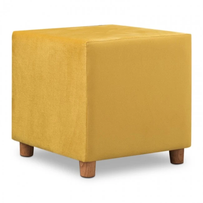 Daisy Megapap fabric stool in yellow color 40x40x40cm.
