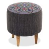 Enna Megapap fabric stool in grey color 40x40x42cm.