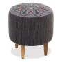 Enna Megapap fabric stool in grey color 40x40x42cm.