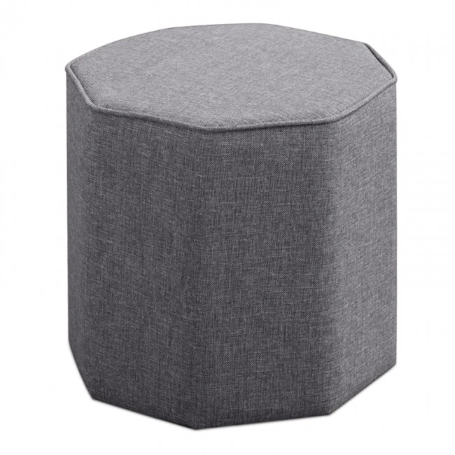 Hexa Megapap fabric stool in grey color 40x40x42cm.