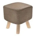 WOODEN STOOL WITH BROWN CUSHION TOP 30X30Χ40CM